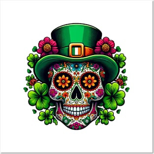 St Patricks Day 2024. Irish Skull Men Posters and Art